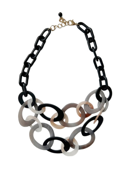 Náhrdelník spojená oka, černý | LORIANE