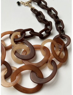 Náhrdelník spojená oka, hnědý | LORIANE 2