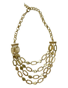 Víceřadý náhrdelník s kameny, zlatý  | LORIANE