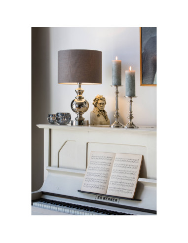 Tvarovaná stolní lampa z kovu ve stříbrné barvě - bez stínítka | LIGHT & LIVING b