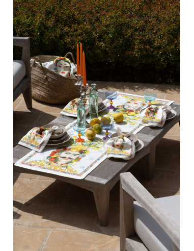 Běhoun na stůl s potiskem Zagara 45x170 | TESSITURA TOSCANA TELERIE b