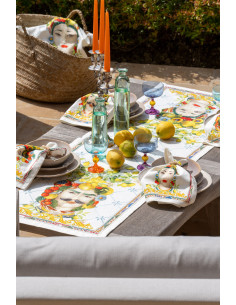 Běhoun na stůl s potiskem Zagara 45x170 | TESSITURA TOSCANA TELERIE c