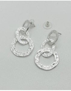 Náušnice tepané stříbrné | LORIANE 2
