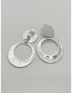 Náušnice kruhové stříbrné | LORIANE 2