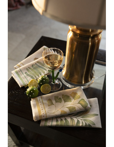 copy of 4Dinner - set of linen napkins Mudra printed 46x46 | TESSITURA TOSCANA TELERIE - 2