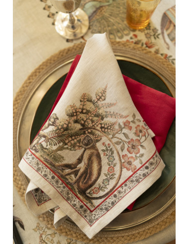 4Dinner - set of linen napkins Mudra printed 46x46 | TESSITURA TOSCANA TELERIE - 7