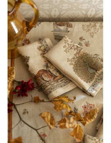 4Dinner - set of linen napkins Mudra printed 46x46 | TESSITURA TOSCANA TELERIE - 3