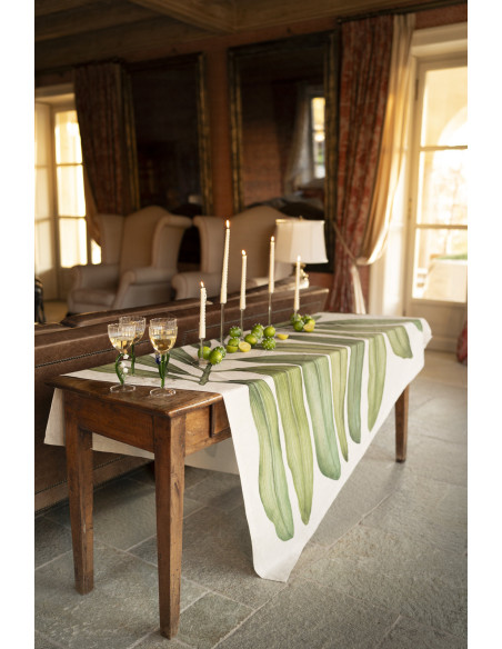 Lněný ubrus s potiskem Tamarino 160x230 | TESSITURA TOSCANA TELERIE e