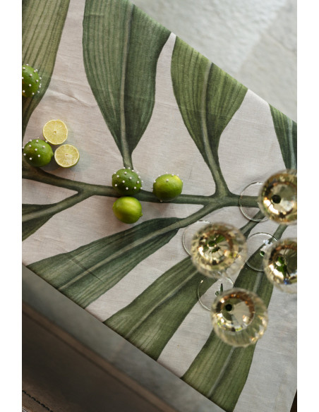 Lněný ubrus s potiskem Tamarino 160x230 | TESSITURA TOSCANA TELERIE f