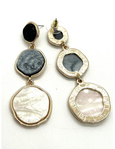 Náušnice se vzhledem kamenů, bílé | LORIANE 2