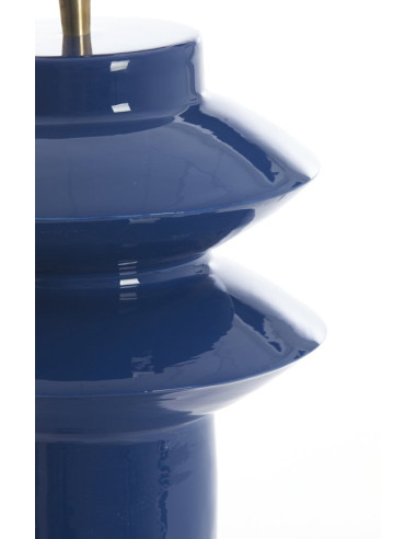 Tvarovaná stolní lampa z kovu v kobaltově modré - bez stínítka | LIGHT & LIVING c