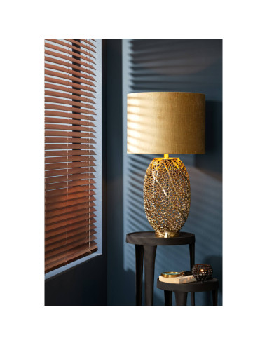 Sametové válcové stínítko ø40cm ve zlatém odstínu | LIGHT & LIVING a