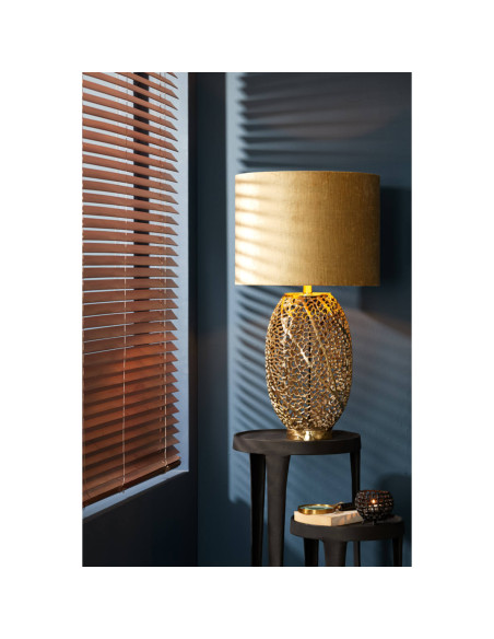 Sametové válcové stínítko ø40cm ve zlatém odstínu | LIGHT & LIVING a