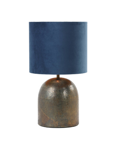 Sametové válcové stínítko ø35cm v modrém odstínu | LIGHT & LIVING a