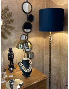 Sametové válcové stínítko ø35cm v modrém odstínu | LIGHT & LIVING 2