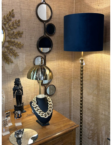 Sametové válcové stínítko ø35cm v modrém...