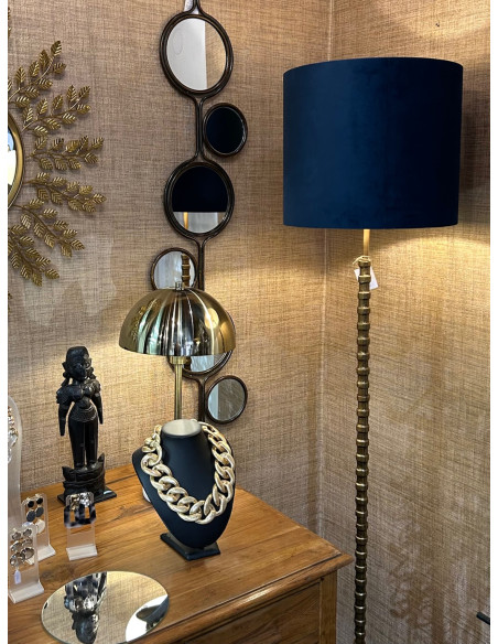 Sametové válcové stínítko ø35cm v modrém odstínu | LIGHT & LIVING