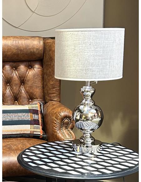Tvarovaná stolní lampa z kovu ve stříbrné barvě - bez stínítka | LIGHT & LIVING