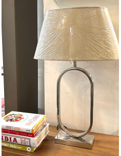 Stolní lampa z kovu ve stříbrné barvě - bez stínítka | LIGHT & LIVING 2