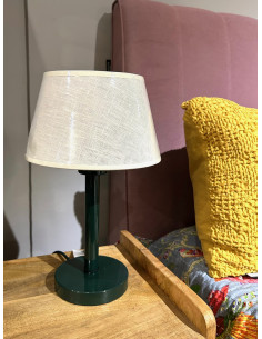 Stolní lampa z kovu v tmavě zeleném odstínu - bez... 2