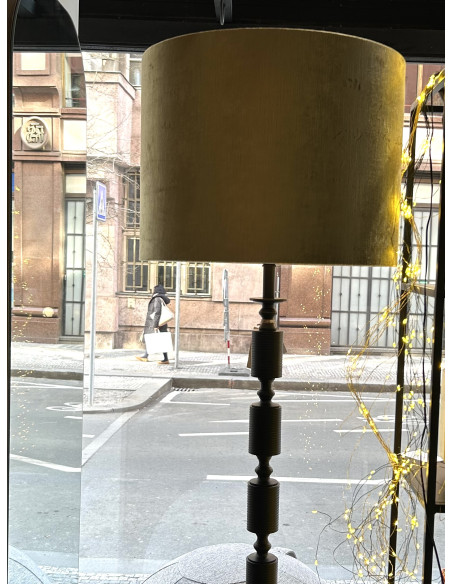 Sametové válcové stínítko ø40cm ve zlatém odstínu | LIGHT & LIVING