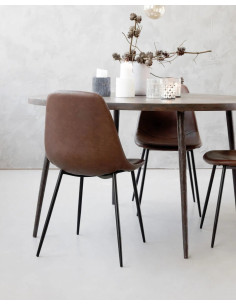 Jídelní židle Found s koženým vzhledem – hnědá | HOUSE DOCTOR 2