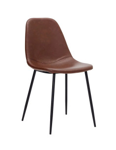 Jídelní židle Found s koženým vzhledem – hnědá | HOUSE DOCTOR
