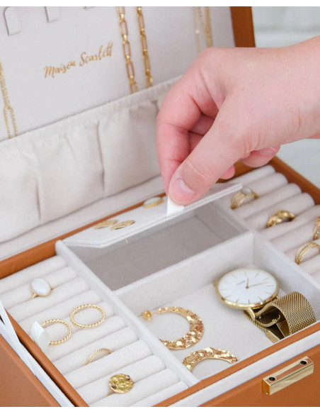 Dvoupatrová šperkovnice z umělé kůže | MAISON SCARLET a