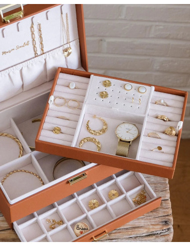 Dvoupatrová šperkovnice z umělé kůže | MAISON SCARLET