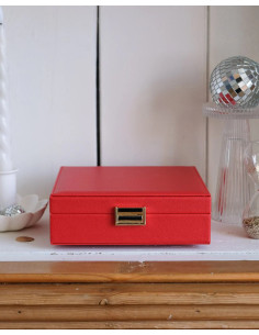 Jewellery box made of red artificial leather | MAISON SCARLET - 1