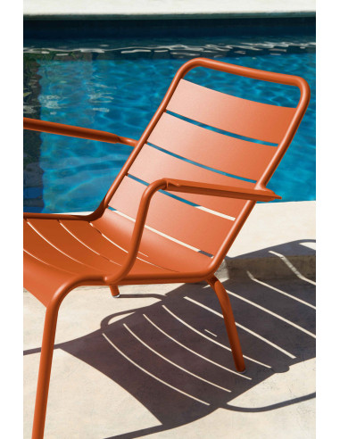 Garden aluminium armchair Luxembourg, low | FERMOB - 35