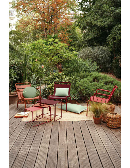 Zahradní nízké křeslo Luxembourg s područkami, hliník | FERMOB