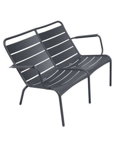 Hliníková nízká lavička Luxembourg Duo | FERMOB anthracite