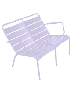 Hliníková nízká lavička Luxembourg Duo | FERMOB frosted lemon 2