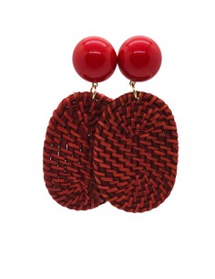 Naušnice Rafie, červené | FRANCINE BRAMLI-1