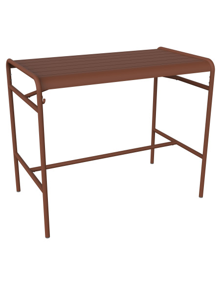 Vysoký kovový stůl Luxembourg 126x73 | FERMOB  red ochre