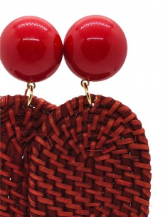 Naušnice Rafie, červené | FRANCINE BRAMLI-1 2