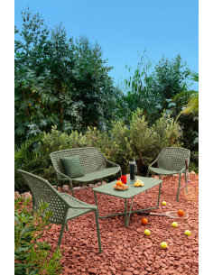 Croisette aluminium garden armchair with weave | FERMOB - 3 2