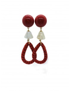 Naušnice Rafie, bordó | FRANCINE BRAMLI-1