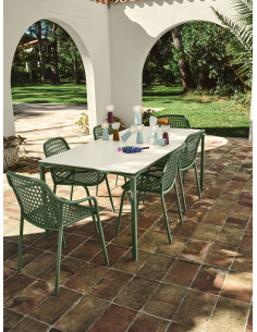 Jídelní židle Croisette s výpletem, hliník | FERMOB clay grey 2