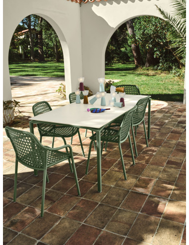 Jídelní židle Croisette s výpletem, hliník | FERMOB a