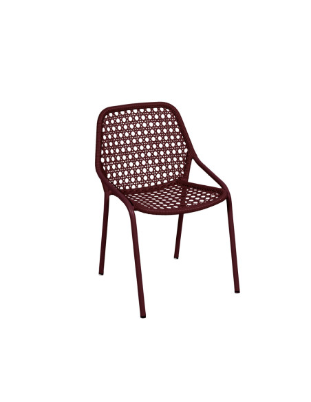 Jídelní židle Croisette s výpletem, hliník | FERMOB black cherry