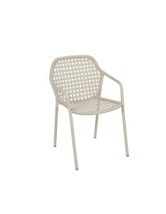 Jídelní křeslo Croisette s výpletem, hliník | FERMOB clay grey