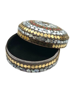 Ozdobná kulatá krabička, velká | dovoz Indie 2