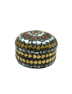 Ozdobná kulatá krabička, střední | dovoz Indie