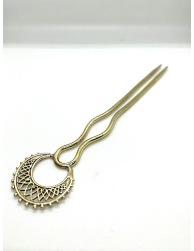 Decorative hair pin, brass | Import from India - 2