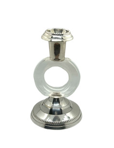 Elegantní svícen z alpaky a akrylu | dovoz Indie