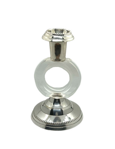 Elegantní svícen z alpaky a akrylu | dovoz Indie