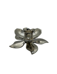 Elegantní svícen z alpaky ve tvaru lotosového květu | dovoz z Indie