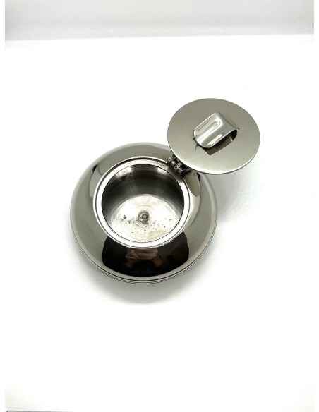 Kulatý popelník s víčkem z alpaky - malý | dovoz Indie b